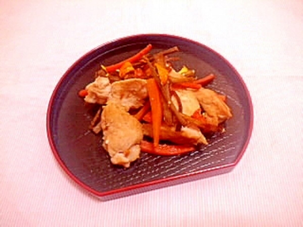 蜜柑風味 鶏ムネとごぼうのきんぴら レシピ 作り方 By 仄香 楽天レシピ
